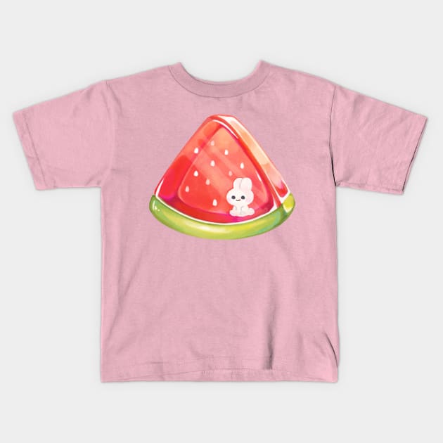 bunny jelly watermelon summer kawaii Kids T-Shirt by mushopea